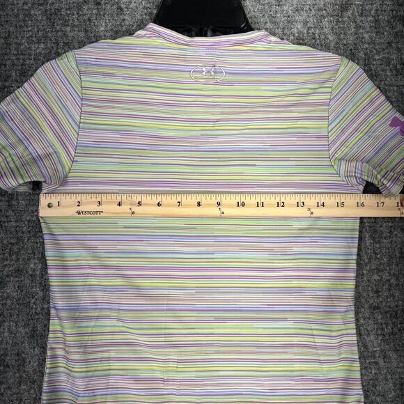 Batman Shirt Girls Large Purple Youth Under Armour Fitted Heatgear UPF 30+ - Picture 6 of 8